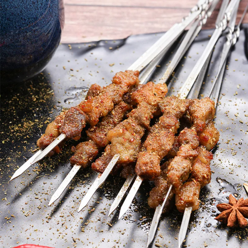 Многоразовые Шпажки для барбекю с трубкой хранения шпажки из нержавеющей стали