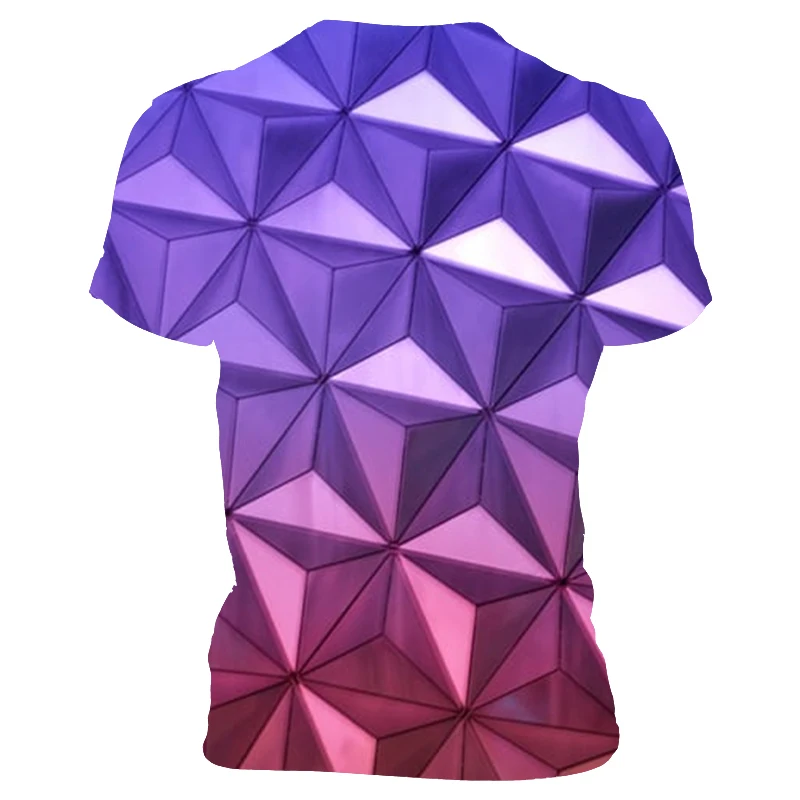 

Men's T-shirt Summer O-neck Shirt Plus Size Streetwear Three-dimensional Tunnel Graphic T-shirt Casual Harajuku Tops 3D Lattice