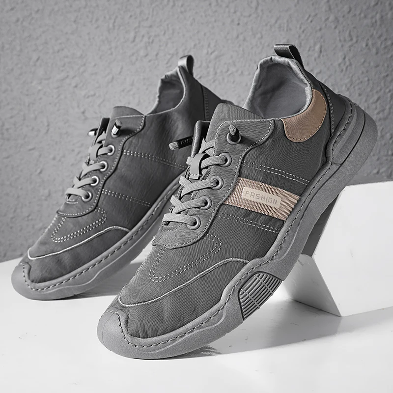 

Men's Casual Shoes Handsome Model Net Red Shoes Ice Silk Canvas Four Seasons Sneakers Comfortable Flat Walking Men Shoes