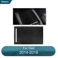 1pcs for tesla model x 2014 2015 2016 2017 2018 2019 carbon fiber center console storage box panel cover car accessories