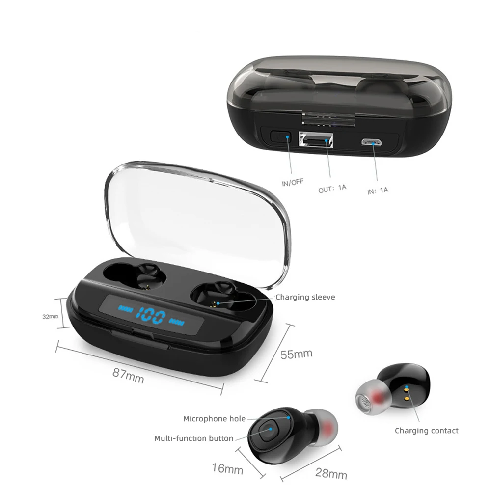 FDBRO наушники-вкладыши TWS Bluetooth 5 0 Беспроводной наушники гарнитура