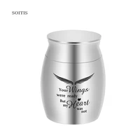 soitis double angel wings engraving customize fillabled keepsake prayer box silver color cremation ashes urn for pets