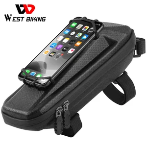 west biking multifunctional bicycle bag with phone holder front frame top tube bag waterproof mtb bike bag cycling accessories free global shipping