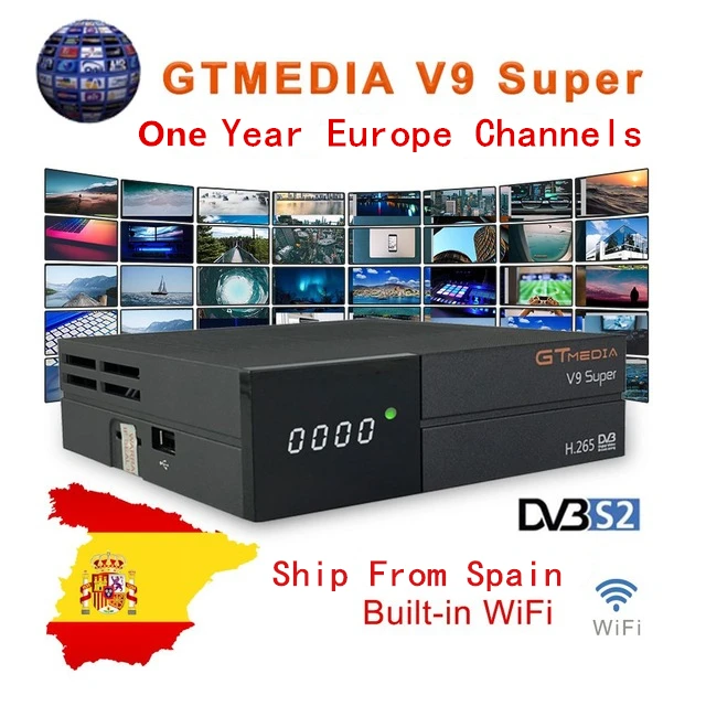 GTmedia V9 Супер цифровой спутниковый ТВ приемник встроенный WIFI HD 1080P с одним годом