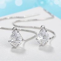 kofsac new exquisite water drop zircon earring jewelry 925 sterling silver earrings for women ear line lady valentines day gift
