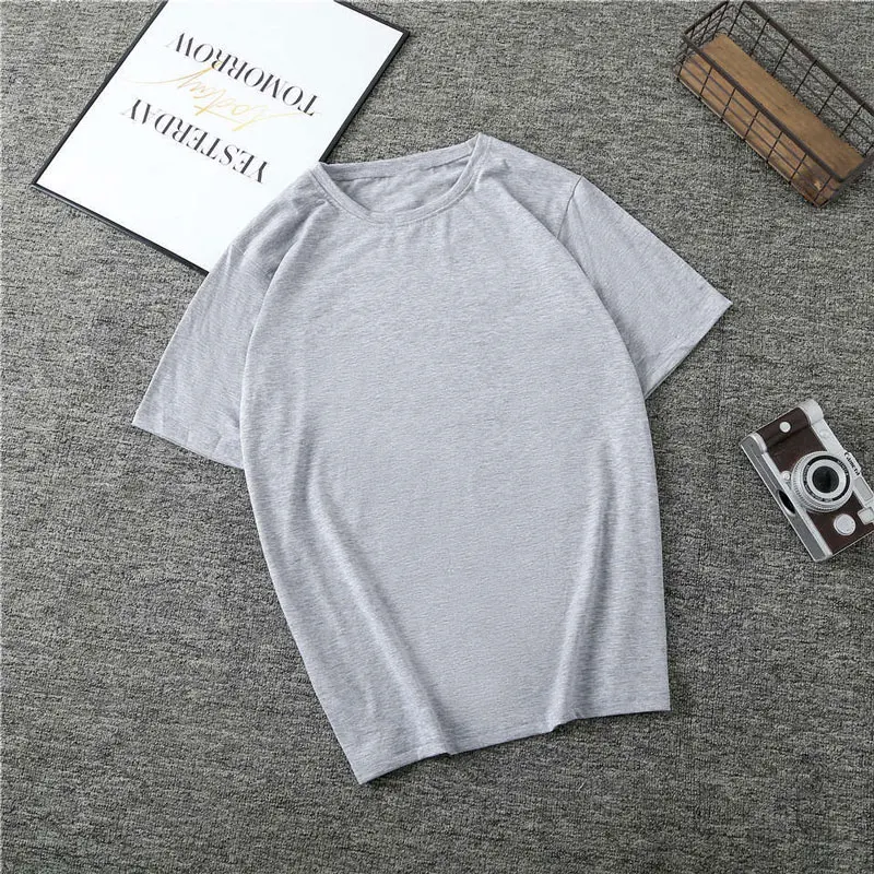 Solid color-gray Летняя Новинка года; футболка принцессы в стиле Харадзюку; футболка в стиле панк с круглым вырезом и эстетическим принтом; Повседневная Уличная одежда с короткими рукавами; женский топ - Цвет: Solid color-gray