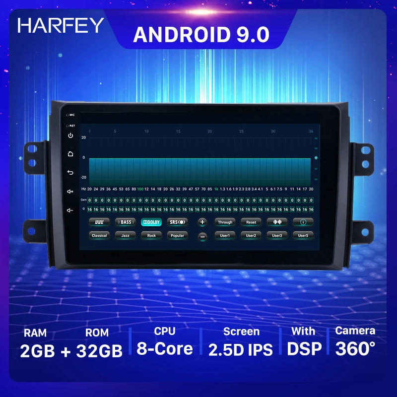 Harfey Android 9 0 автомобильный мультимедийный плеер для Suzuki SX4/Fiat Sedici 2006 2012 с