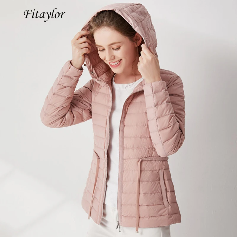 Женская зимняя парка на белом утином пуху с капюшоном|Женские пуховики| |