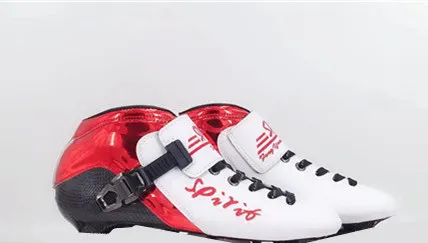 Red boot Only Углеродное волокно встроенные скоростные коньки Patines 3 4 колеса профессиональная гоночная обувь для марафона асфальта наземного дорожного катания 85A30-45 - Цвет: Red boot Only