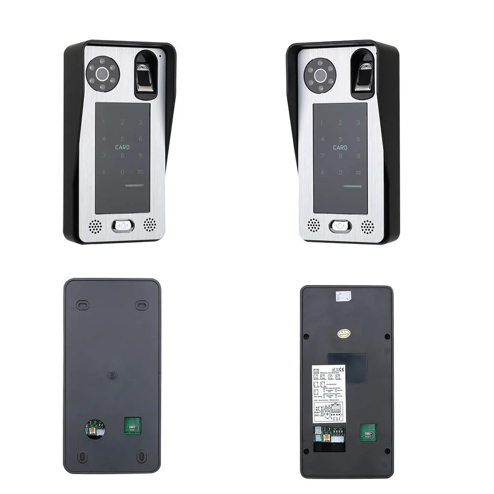 7 Inch 2-doorbell camera 1/2/3-monitor Night Vision BUS 2 Wire Fingerprint Video Door Phone Intercom systems for home