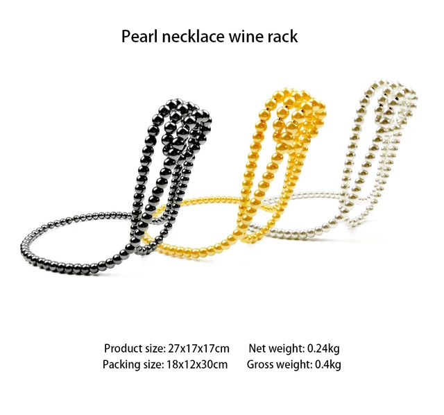 Creative Pearl Necklace Wine Bottle Holder 6