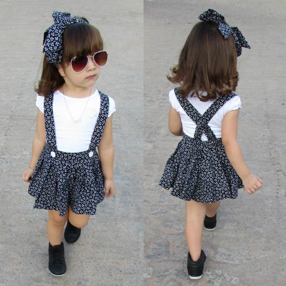 Одежда для новорожденных девочек Повседневная футболка с коротким рукавом + юбка