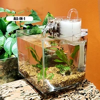 desktop mini fish tank water filtration small ecological landscape beta tropical fish tank home office aquarium tanks gifts
