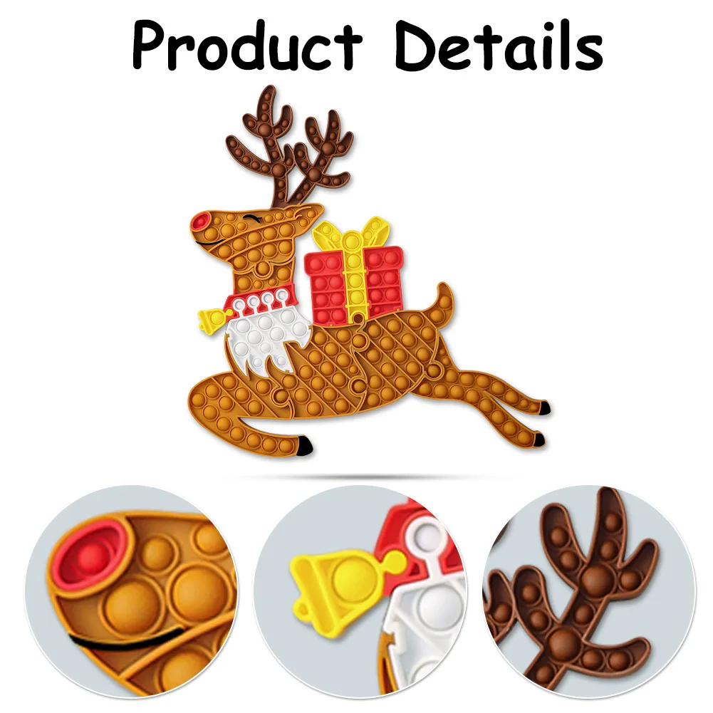 

40 см, большой размер, Сращивание, Рождественский лось, силиконовые пузырьки, сенсорная игрушка-антистресс для взрослых и детей, подарок