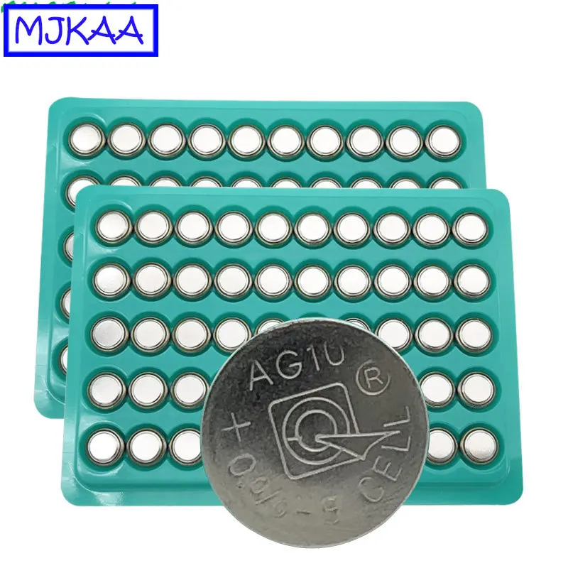 Кнопочный аккумулятор MJKAA 100 X AG10 1 5 в LR1130 1130 SR1130 389A LR54 L1131 189 80 мАч|Часовые батарейки|