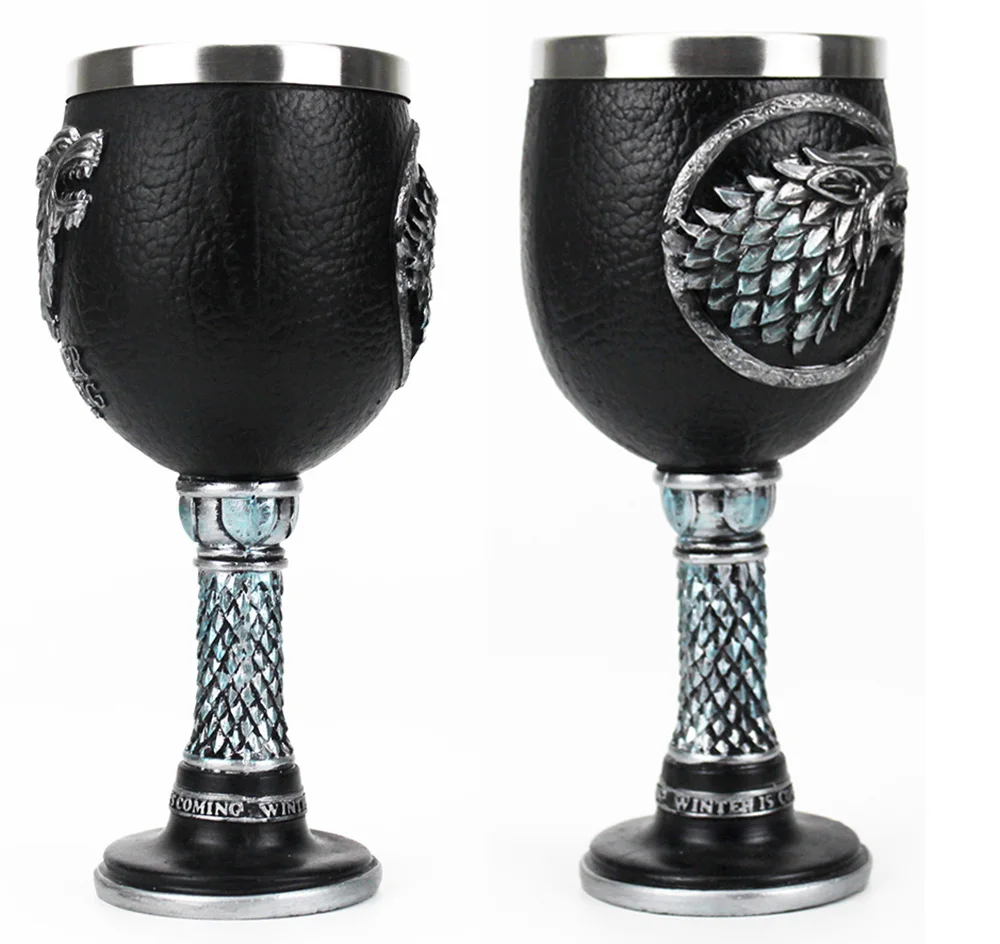 Игра трон кубок бокал для вина дом Старк легенды мечи Viserion белый ходунки Кубок подарок на Рождество, Хэллоуин