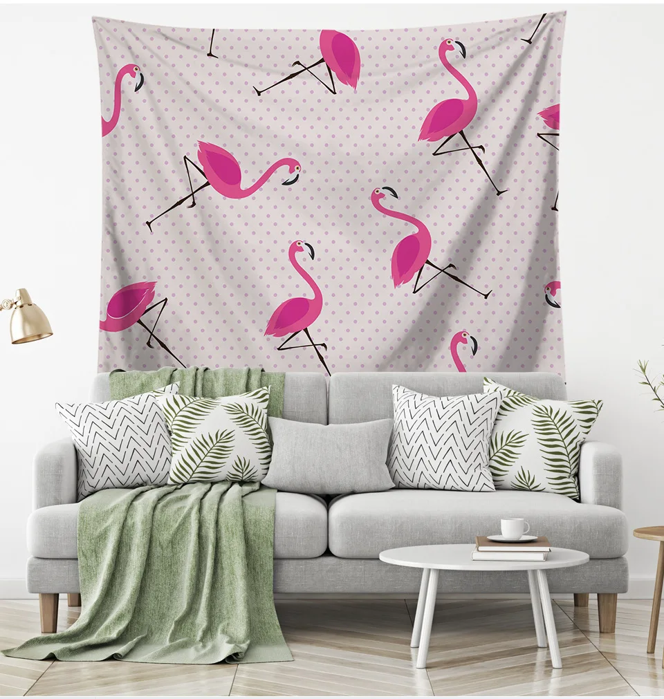 Скандинавский гобелен с фламинго настенные гобелены птицами домашний декор