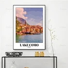 Современное настенное художественное оформление Lake Como, модульные картины, Скандинавская абстрактная живопись, плакаты и принты, холст для гостиной, домашний декор
