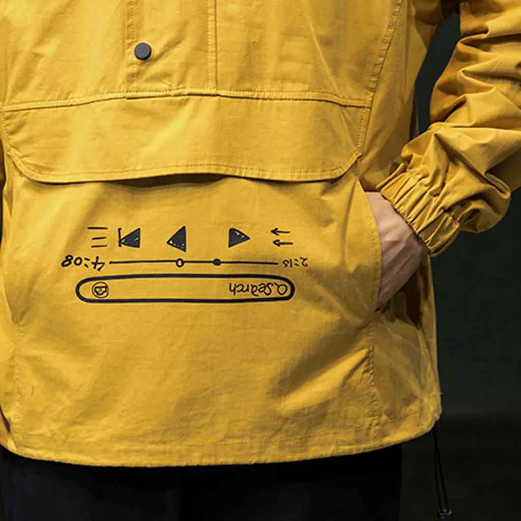 SAGACE/мужская куртка с капюшоном в стиле хип хоп принтом мужские толстовки пальто