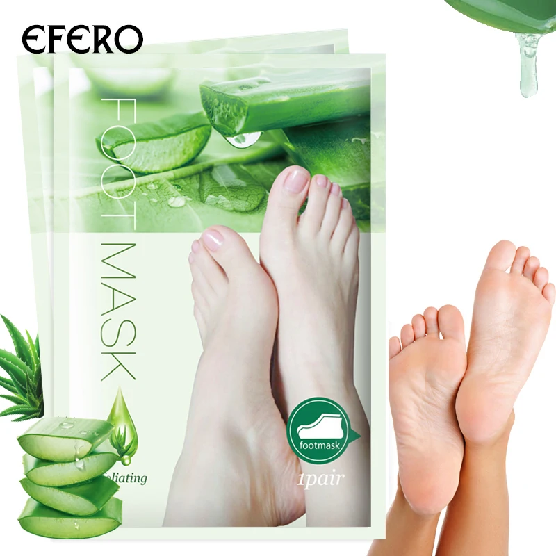

EFERO Exfoliating Foot Mask Peeling Feet Mask Remove Dead Skin Cuticle Heel Foot Scrub Pedicure Socks Moisturizing Spa 1Pair=2pc