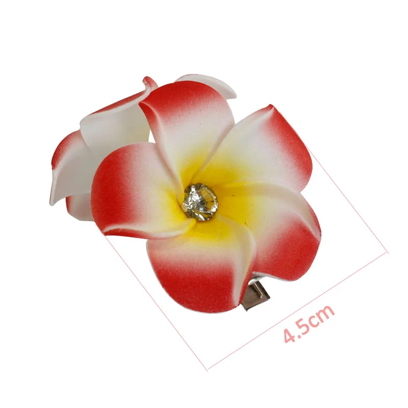 5 шт. Новая мода пена Гавайский цветок Плюмерия шпилька frangipani цветок свадебные зажимы для волос с бриллиантом