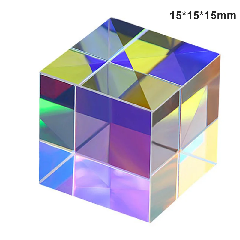 

Optical Glass Cubes Prism RGB Dispersion Prism Physics Light Spectrum Educational Model Outdoor Photography Prop YE-Hot