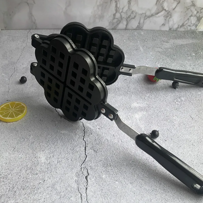 Jual Pembuat Wafel Berbentuk Hati Cetakan Coklat Panci Kue Tidak Lengket Besi Cor Alat Memanggang DIY Aksesori Dapur Molde Horno EB50HF