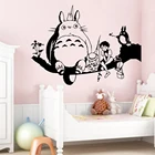 Настенная Наклейка Totoro, украшение для детской комнаты, Виниловая наклейка в японском стиле аниме, Настенный декор для детской комнаты, милая мультяшная Настенная Наклейка для детской комнаты
