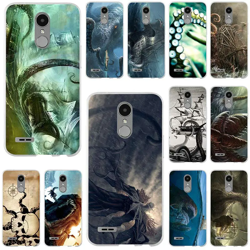 Силиконовые Мягкие ТПУ чехлы для телефонов Sea Monsters Kraken LG K4 K7 K8 K10 2017 V10 V20 V30 G2 G3 Mini G4 G5