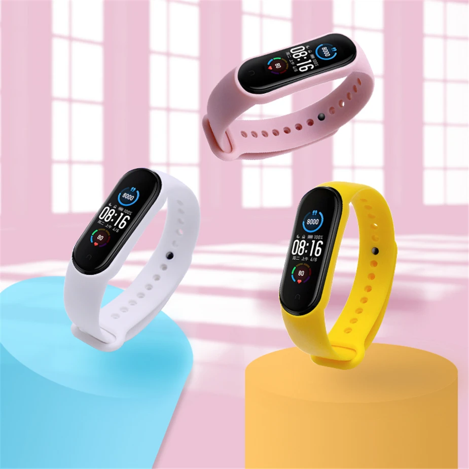 Новые спортивные мужские Смарт часы Mi band 5 ремешок для Xiao mi Band совместимый браслет