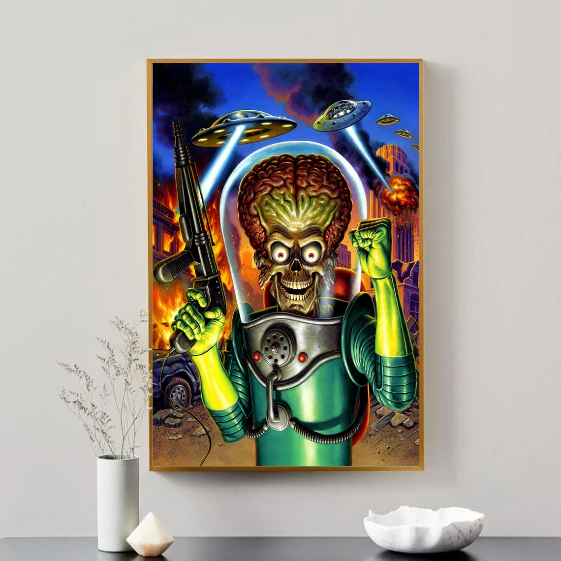 Атаки на Марса! (1996) плакат из комиксов научной фантастики фильм Тим Бёртон