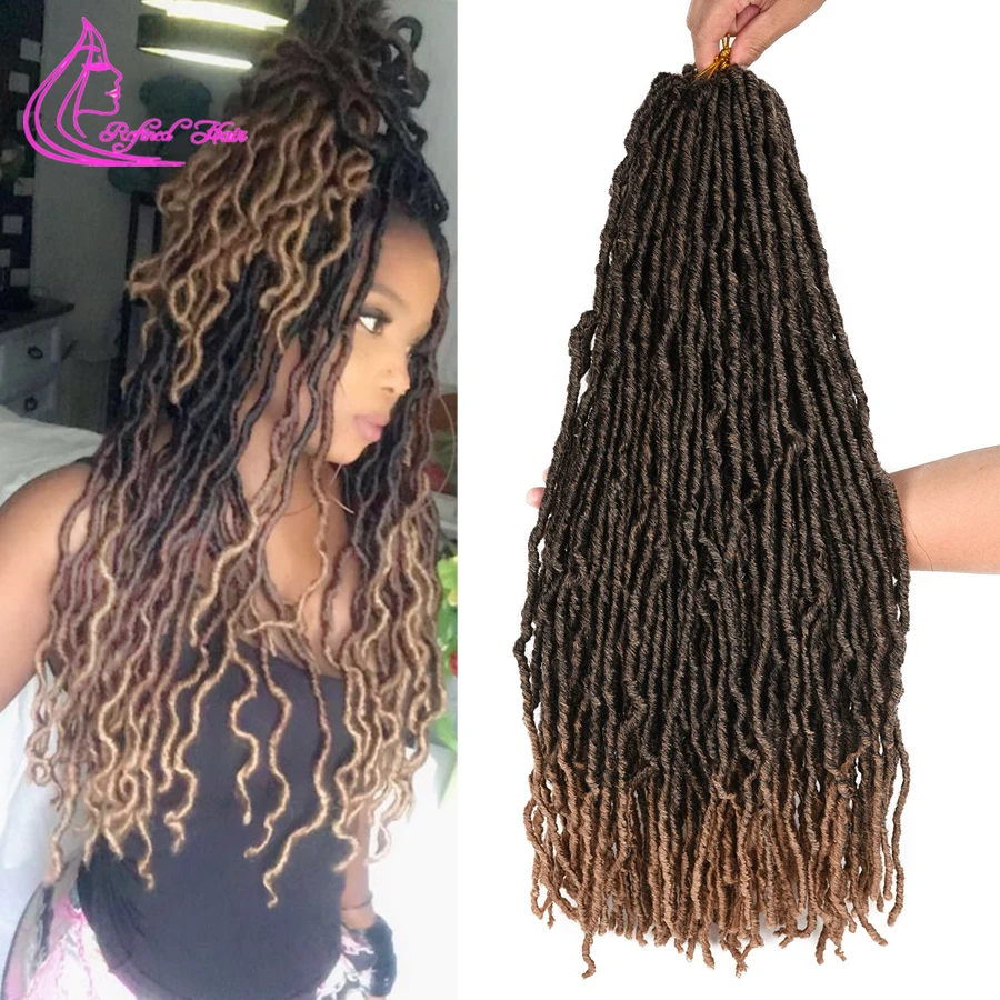 Рафинированный Уход за волосами Nu Locs вязание крючком вьющихся волос дреды чёрный