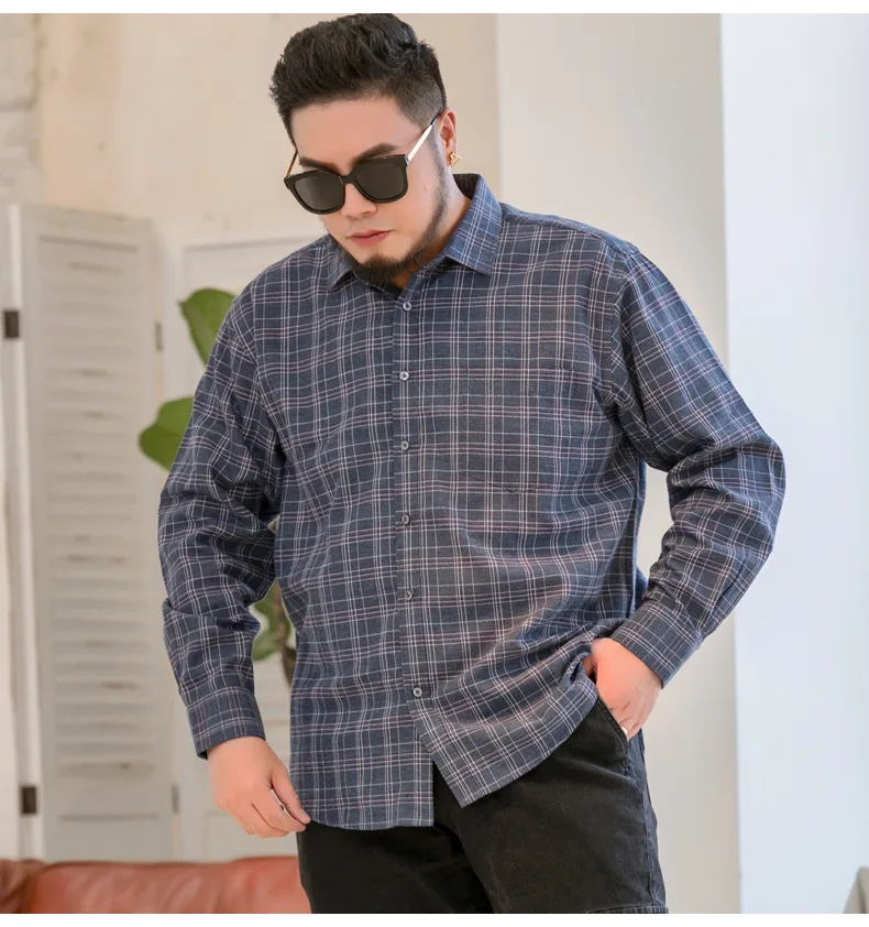 Большие размеры 6XL 7XL 8XL 9xl 10xl мужские рубашки флисовые клетчатые с длинными рукавами Плотные хлопковые мужские рубашки Формальные Большие размеры Повседневная мода
