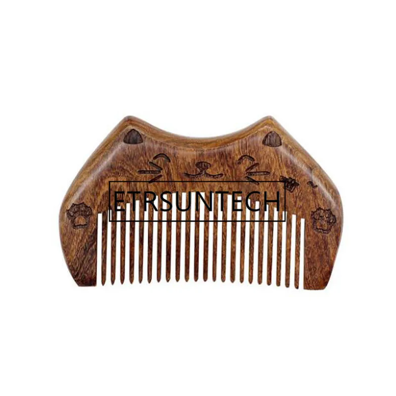 

50pcs Cute Cartoon Animal Cat Pig Wooden Comb Natural Wood Head Massager Hair Combs For Girl Party Favor Gift