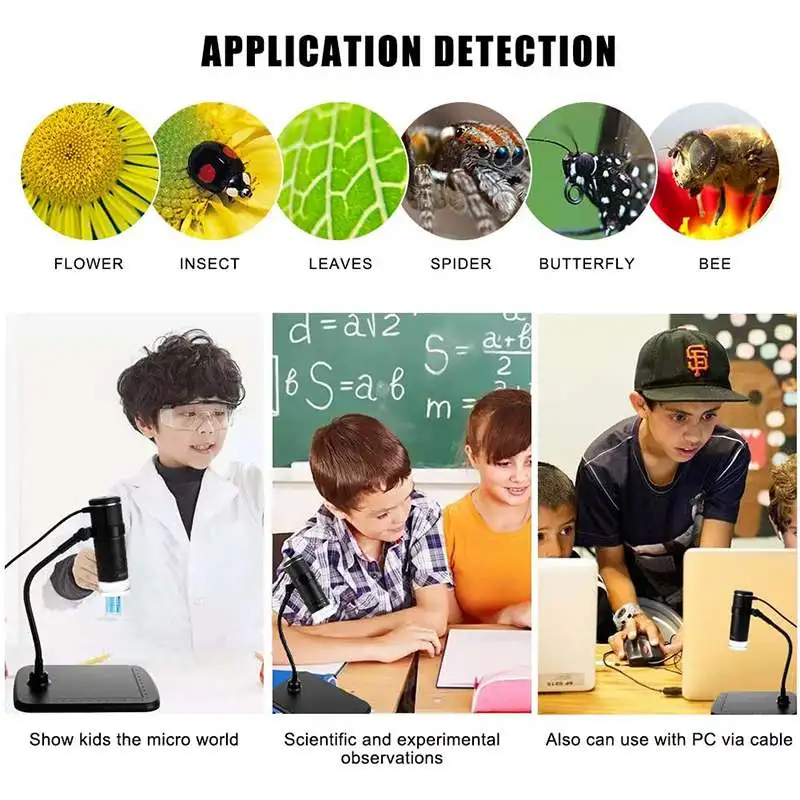 

50-1000x 3 IN 1 Digital Microscope TypeC/WiFi Type Android Computer Handheld USB Microscope Magnification Magnifier W/ Stand