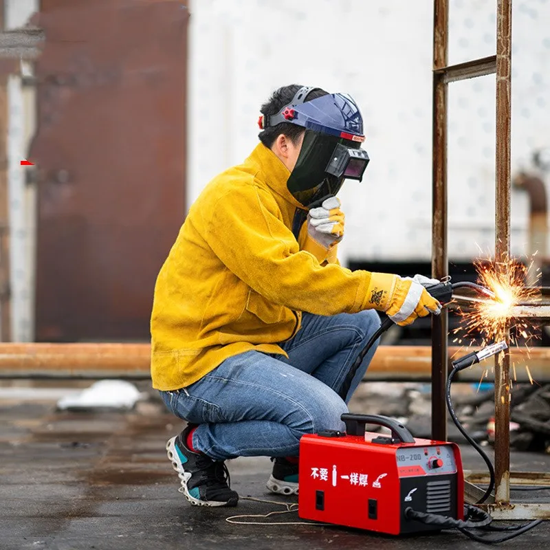 NB-200 безвоздушный сварочный аппарат с двумя экранами 220 В небольшой бытовой