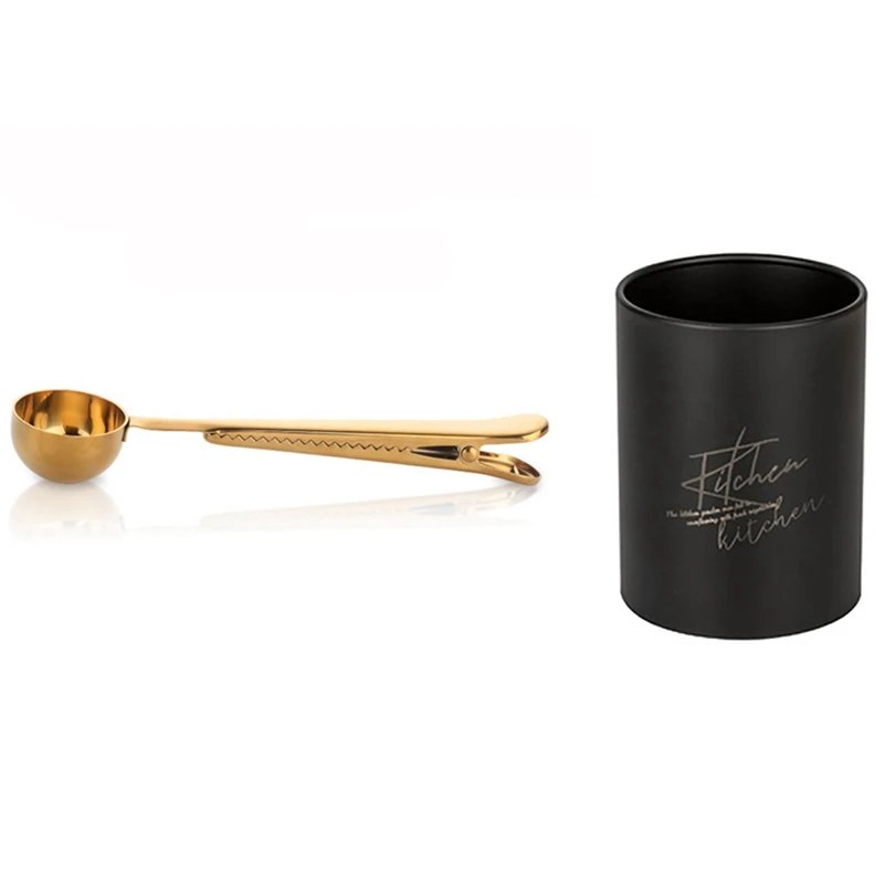 

Sealing Clip Measuring Spoon Coffee Tea Spoon Golden & Storage Rack Chopsticks Tube Spoon Fork Drain Holder "Kitchen"
