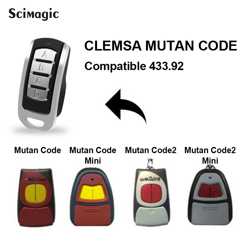 Дистанционное управление непрерывно изменяющимся кодом для CLEMSA MUTAN CODE 433 92 МГц MV1