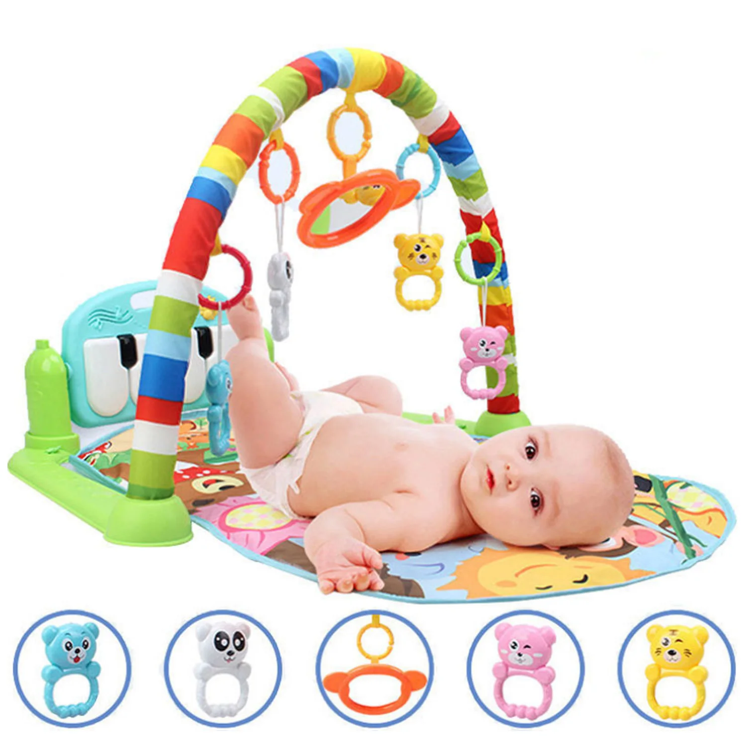 

Baby Play Music Mat Carpet Kids Crawling Rug Music Pedal Piano Activity Gym Fitness Rack Mat Carpet for Baby Gym Activity Mats