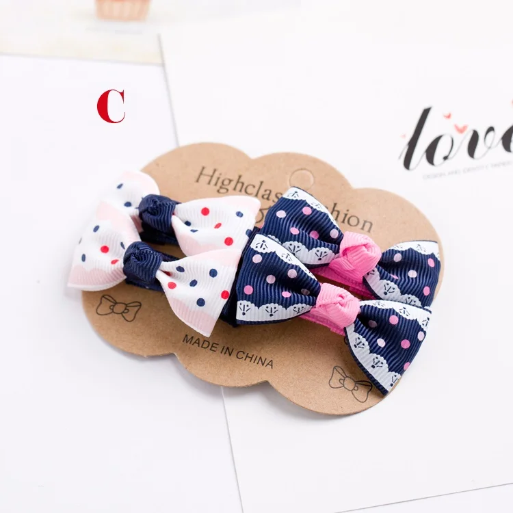 4 шт./лот дизайн Grosgrain Baby Маленький бант шпильки для волос для девочек аксессуары для детей заколки для волос мини головные уборы - Цвет: 22