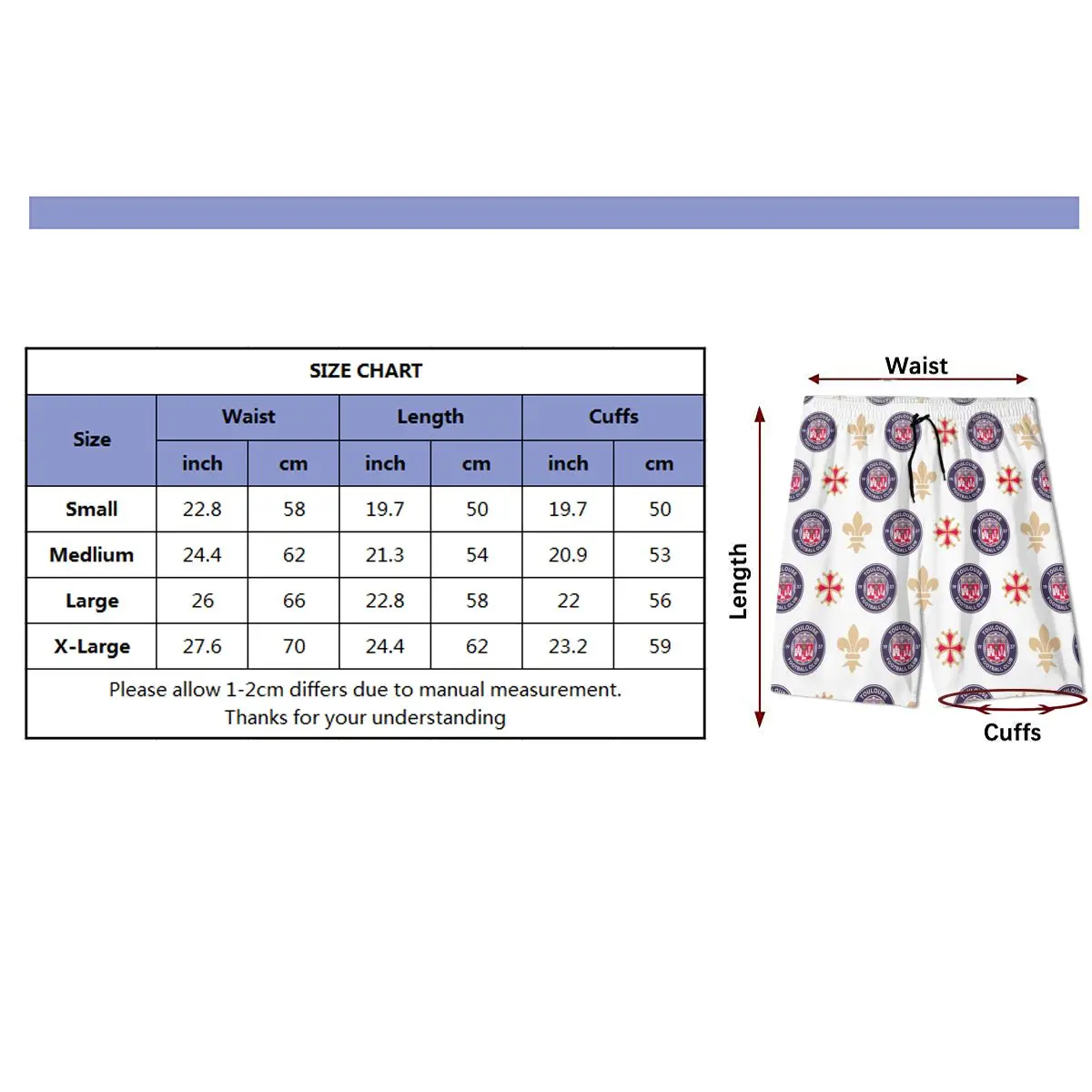 

Toulouse FC Youngsters Shorts Joggers Quick-dry Cool Short Pants Casual Beach Sweatpants