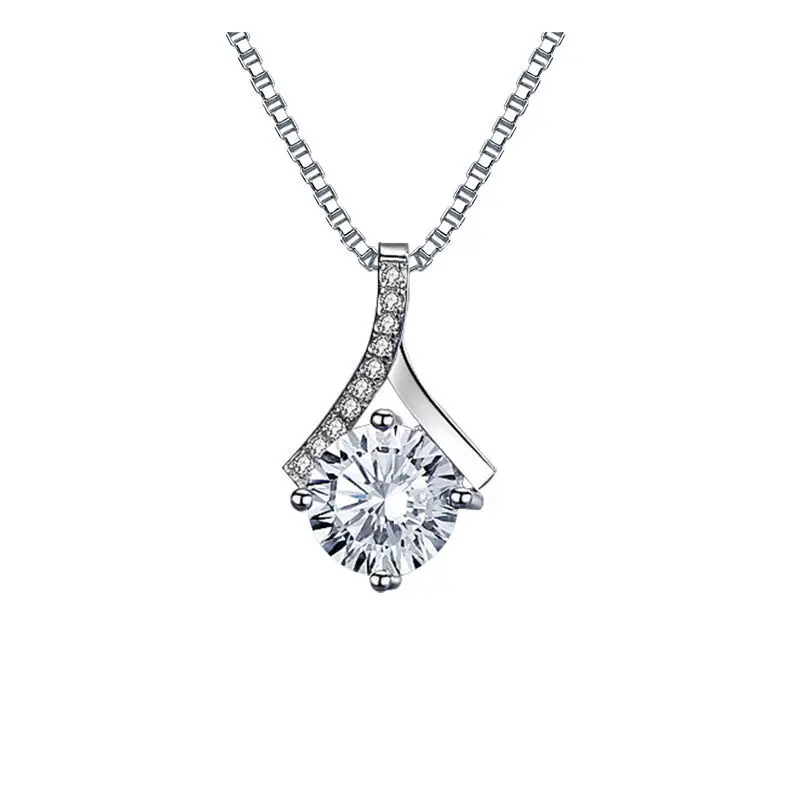 

UMQ New Arrival Excellent Cut Pass Diamond Test 1-2 ct D Color Good Clarity VVS1 Moissanite Pendant Necklace for Women Gift