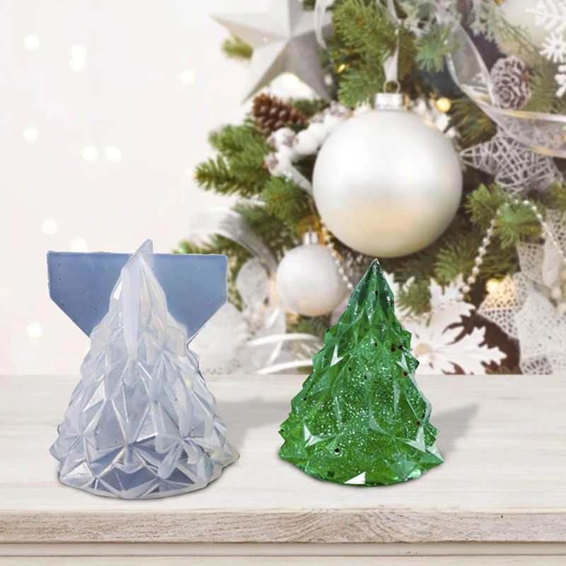 

1PC Light Modeling Mold 3D Christmas Tree Night Silicone Resin Mold Epoxy Food Grade DIY Party Decor Gifts Home Decorations