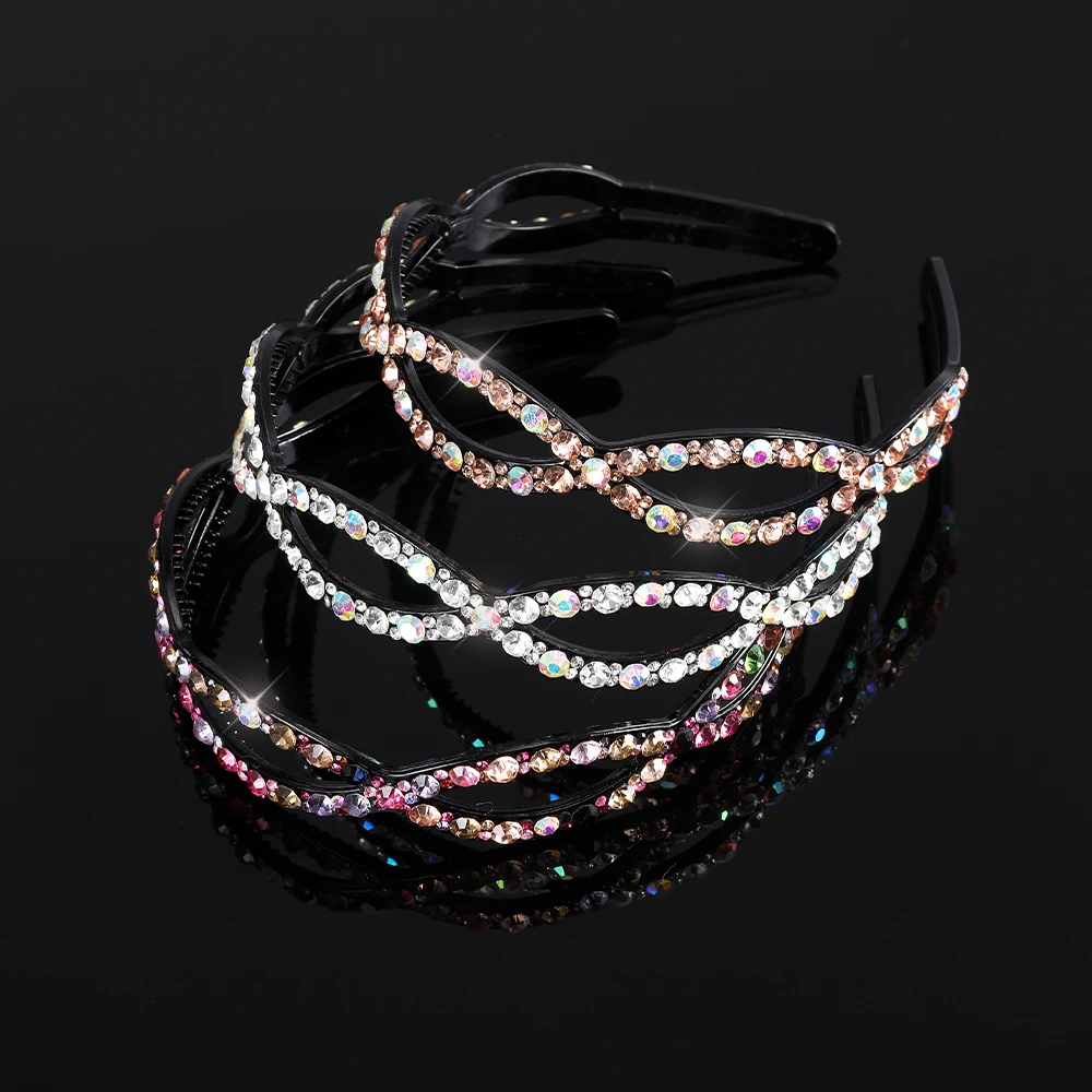 

Женский обруч для волос AWAYTR, блестящий головной убор со стразами и вырезами, аксессуары для волос