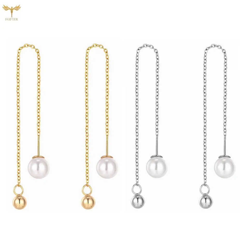 

Серьги-подвески в виде золотого шара, двусторонние серьги с кисточками из нержавеющей стали, тонкая цепочка, женское богемное Ювелирное Укр...