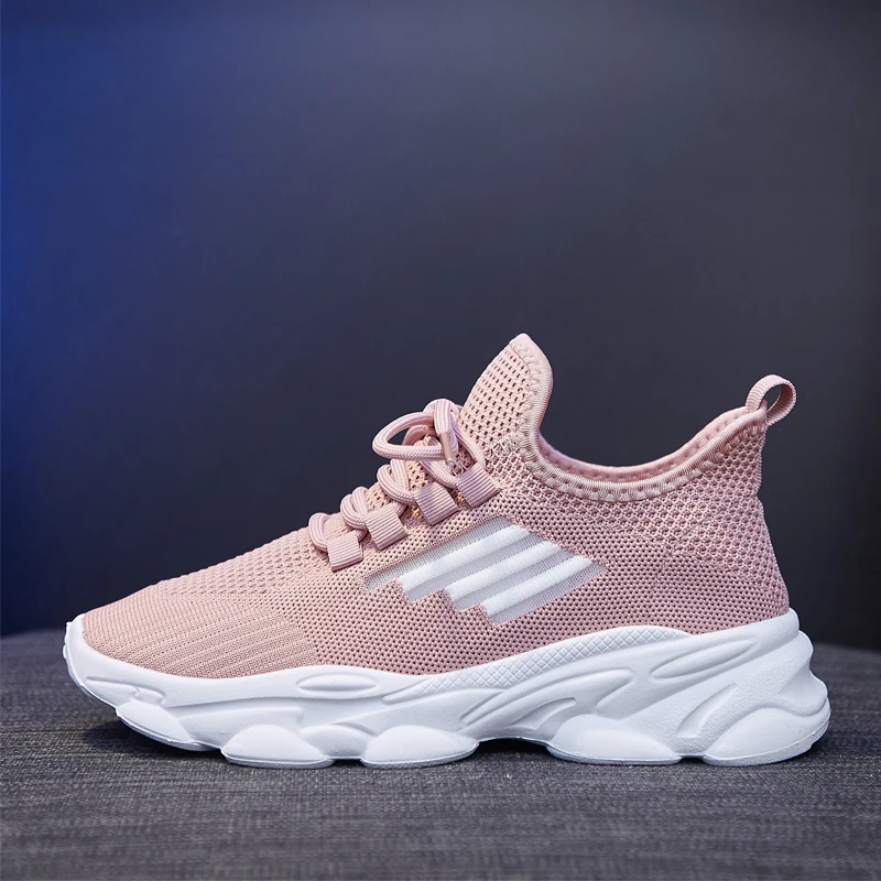 

Women Sneakers Mesh Light Comfortable Casual Breathable Running Shoes Height Increasing Lace-Up Outdoor Sport Walking