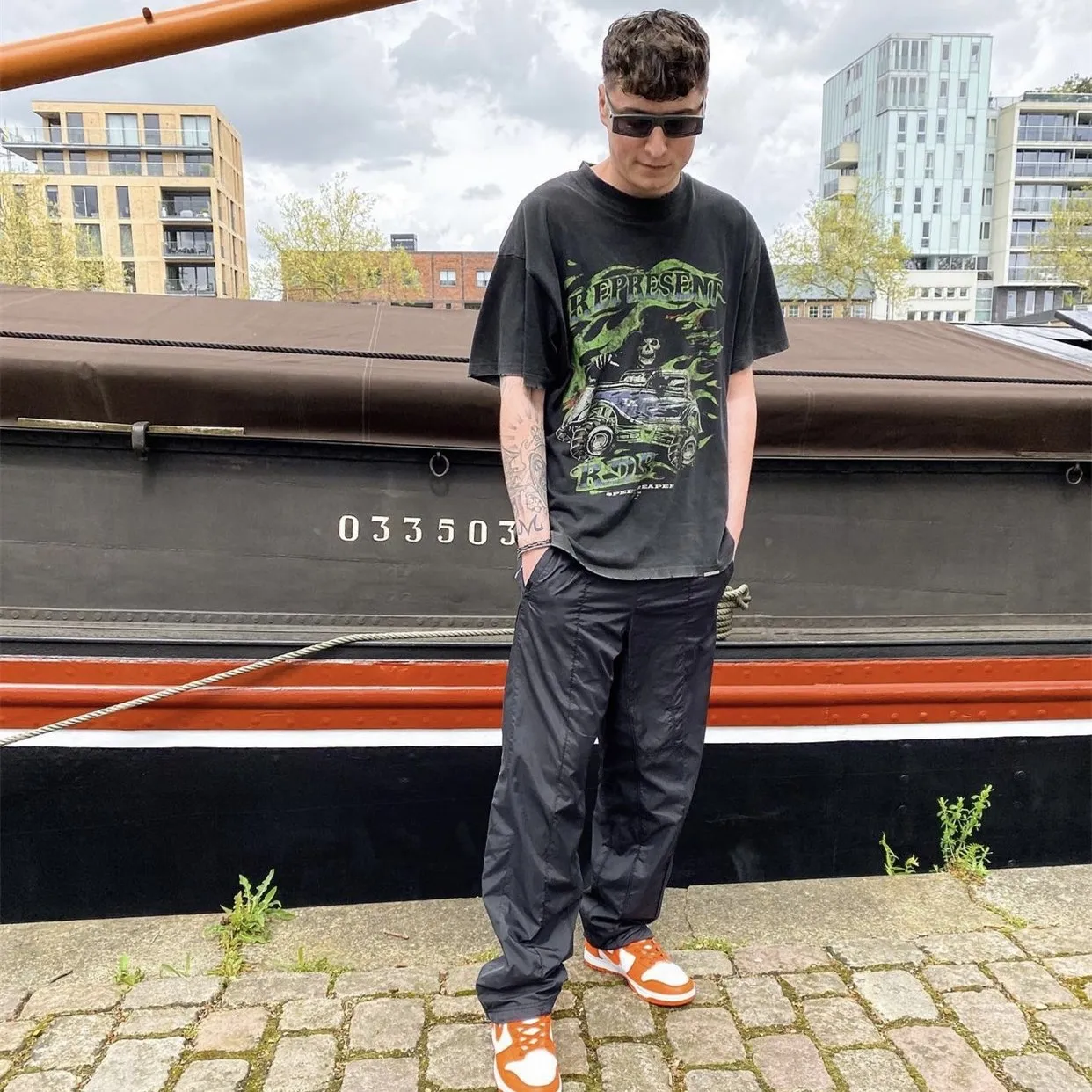 Футболка с рисунком в винтажном стиле для мужчин и женщин тяжелая ткань 1:1 топ