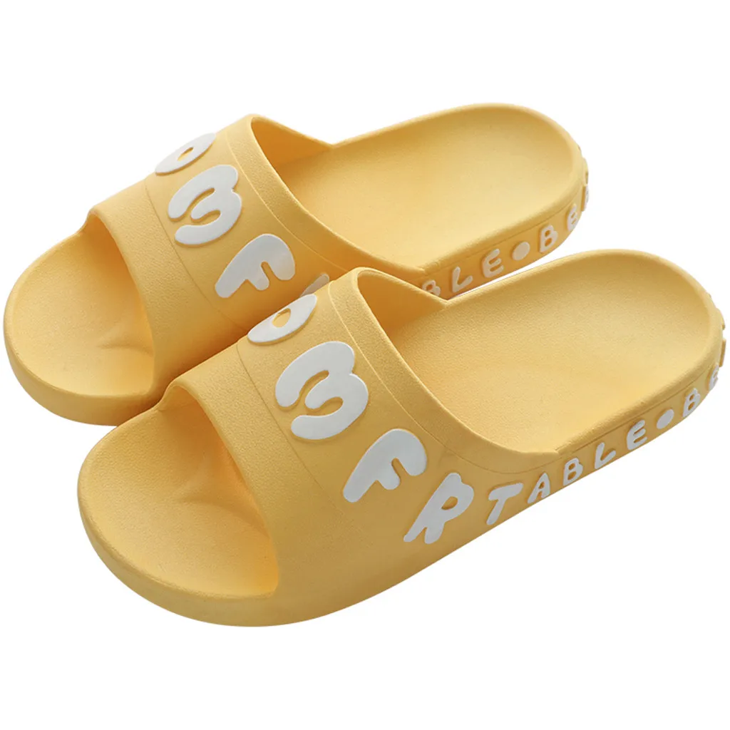 2020 Funny Letter Print Slippers Women Summer Outdoor Indoor Beach Casual Rubber Shoes Female Home Bathroom Slipper Soft Sole | Обувь
