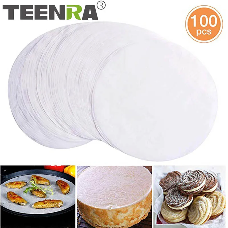 TEENRA 100 шт. 6/8/10 дюймов Круглая бумага для барбекю коврик масло абсорбция