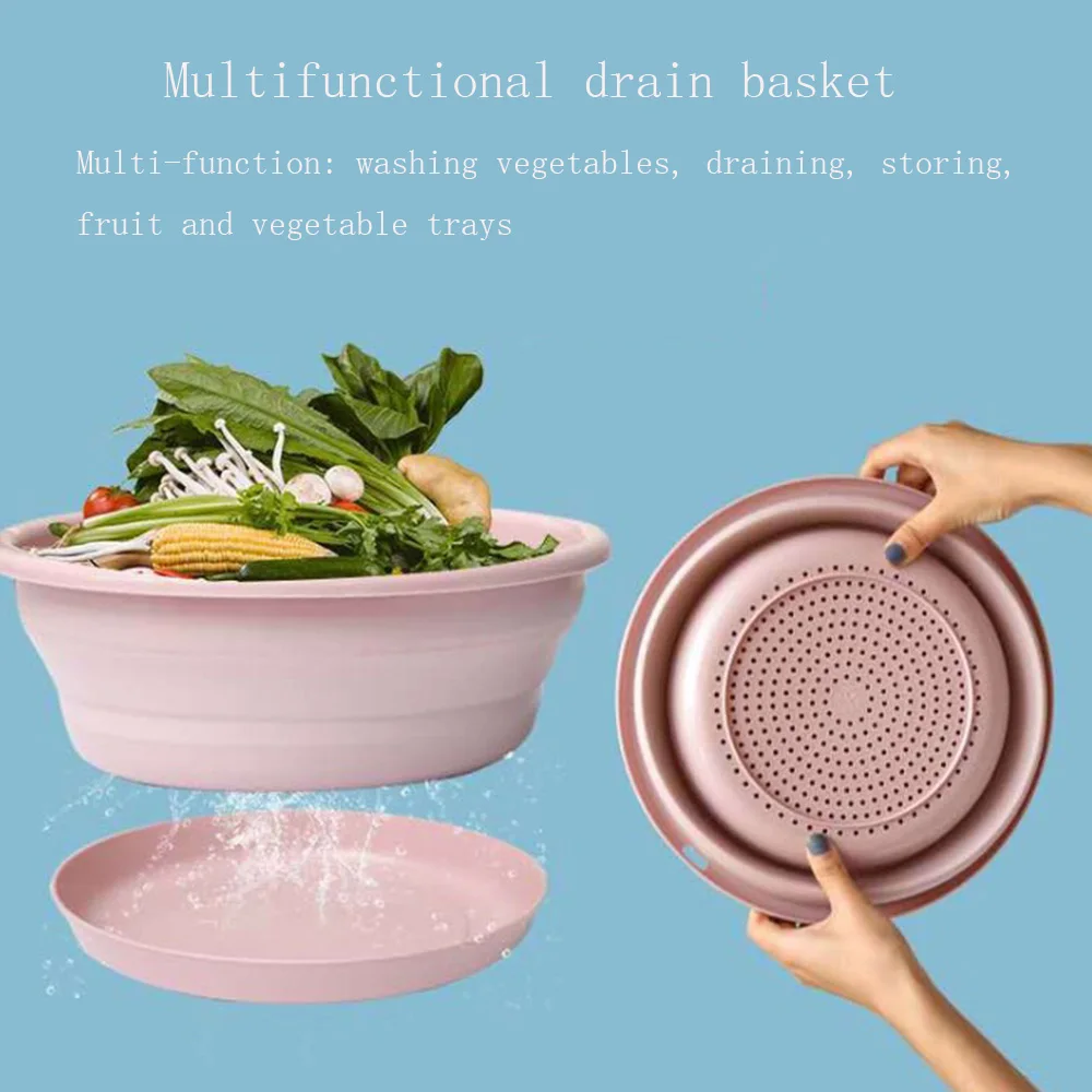 

2-in-1 Double-Layer Multi-Function Drain Basin Folding Washbasin Kitchen Drain Basin